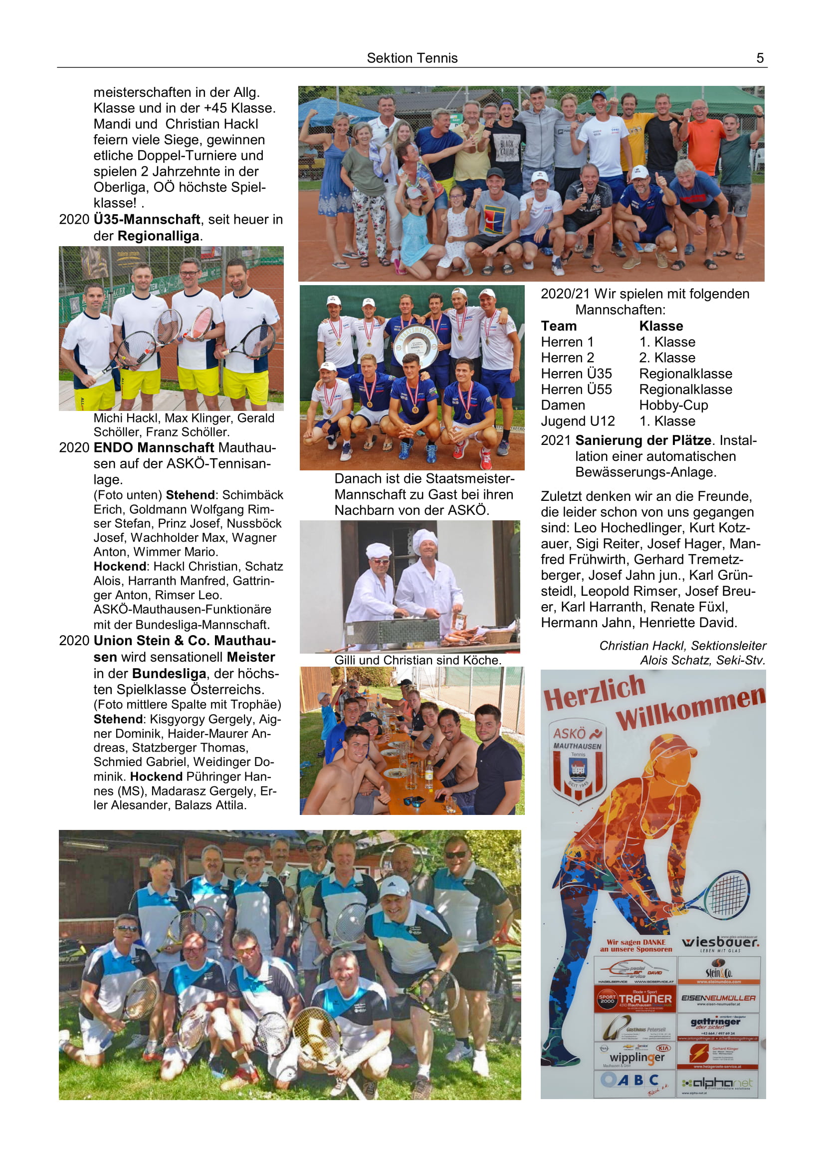 100 Jahre ASKÖ Sektion Tennis gegründet 1981 5